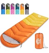 Flantree Sleeping Bags for Adults & Kids for Camping Hiking Trips Warm Cool Weather, Lightweight ...