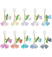 OLYCRAFT 10Pcs Dust Plug Charm 1.9 inch Long Mobile Dustproof Plugs with Lily of The Valley Penda...