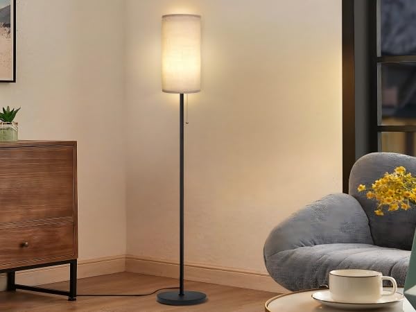 Floor Lamp for Living Room, Modern Standing Lamps with Lampshade, Minimalist Tall Lamp