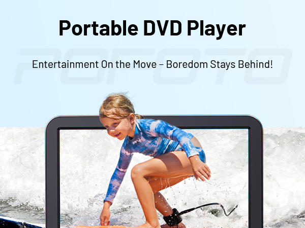 portable DVD player with screen keeps entertainment on the move; boredom stays behind