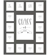 Rustic Red Door Co. Class of 2042 School Photo Mat (11' x 14') - Grey Collage Picture Frame Mat f...