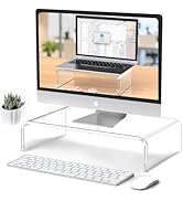 Beimu Acrylic Monitor & Laptop Stand Riser - Clear Computer & Laptop Stand for Desk - Compatible ...