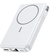Magnetic Portable Charger 10000mAh, 20W Power Bank with Built in Cable | 20W Fast Charging for Ma...