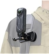 Rugvis Insta360 X5 Backpack Clip Mount - Quick Release 360° Adjustable Camera Clip Compatible wit...