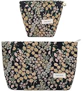 getgto 2 Pcs Makeup Bags, Large Cosmetic Bag Travel Toiletry Bag Organizer for Women, Embroidery ...