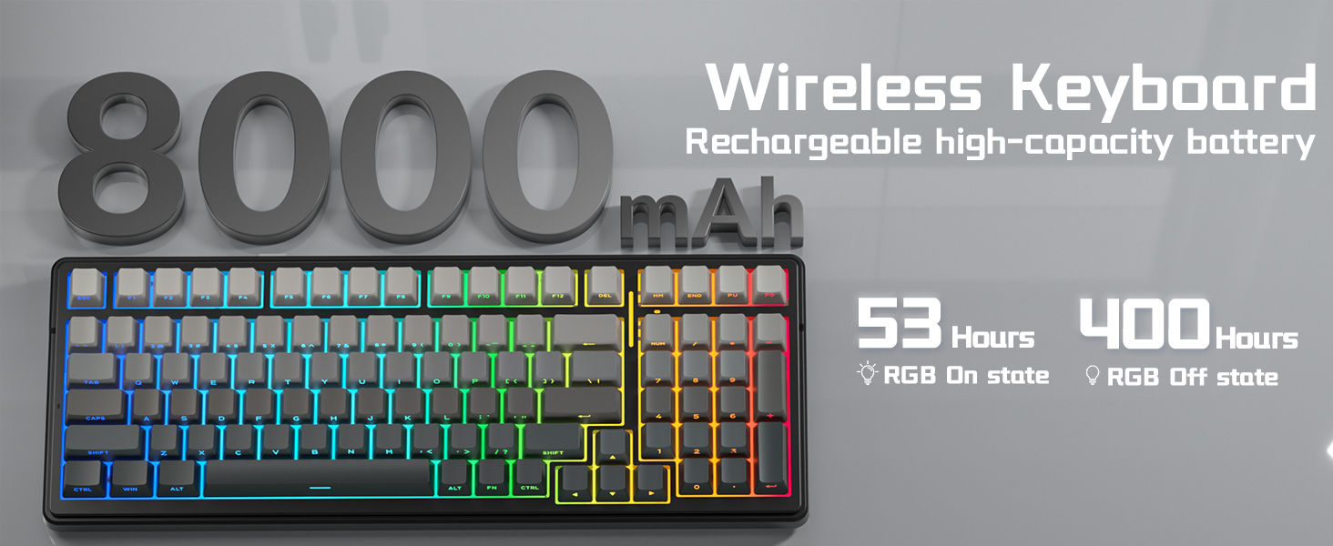 mechanical keyboard wireless customizable RGB backlight keyboard