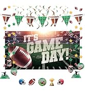HonuGoGo 32-Piece Football Party Decoration Kit - Banners, Foil Swirls, Garlands and Cutouts with...