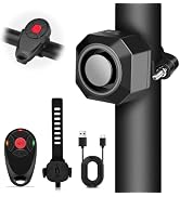 Cruxer 110dB Bike Alarm, USB-C Rechargeable with Handle Bracket Remote | 3 Ringtone & 3 Volume & ...