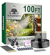 Starrey Drip Irrigation System, 2026-Upgrade 100Ft 1/4" Garden Watering System with 24 Pcs 360° A...