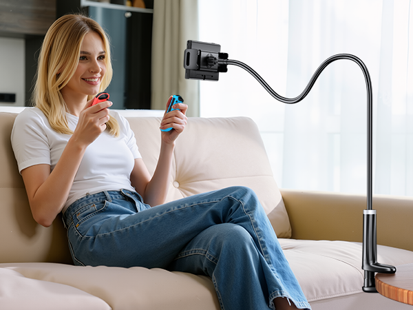 Playing Switch on the sofa