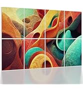 UMIACOUSTICS 8 Pcs 0.7Inch Thick Art Acoustic Panels, Total 47.2” x 31.5” Decorative Sound Absorb...