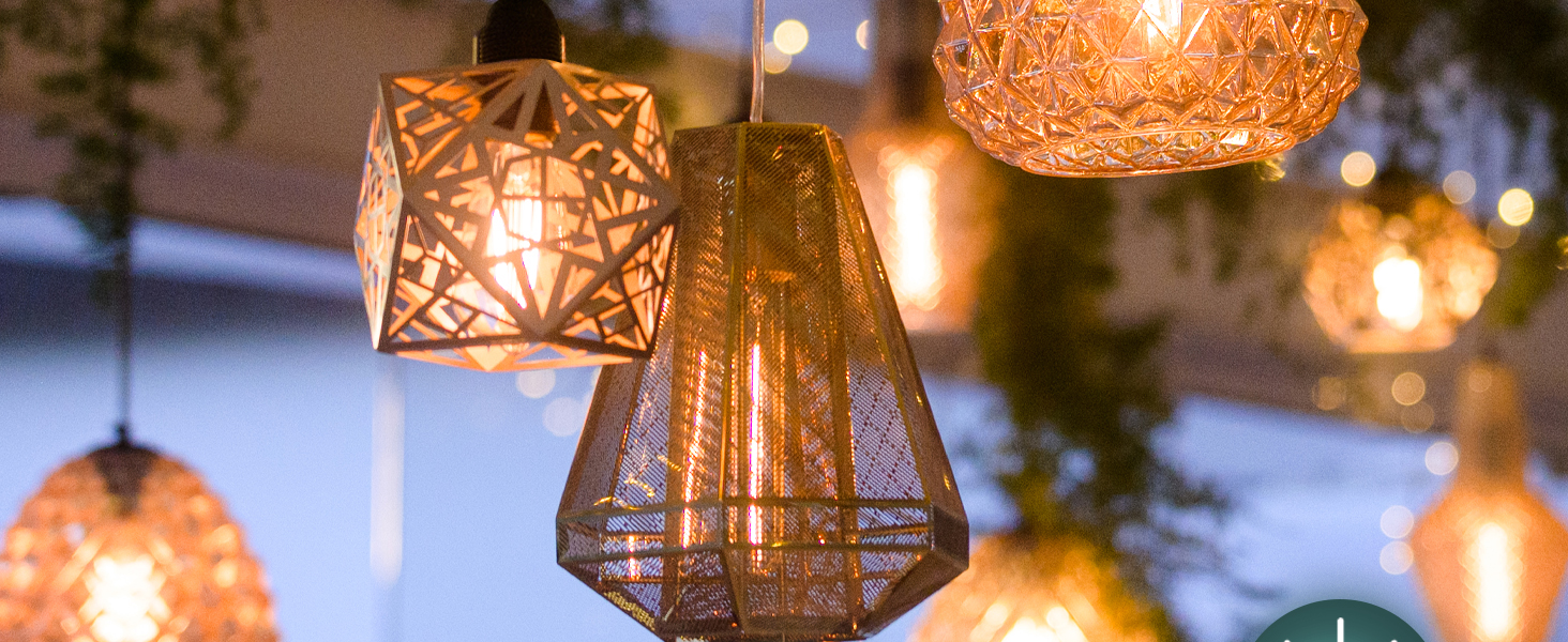 black hanging lights with plug in cord