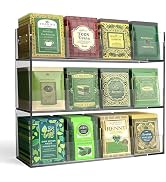 Jumyee 3-Tier Acrylic Tea Bag Organizers and Storage Box, 12 Compartment Portable Tea Bag Storage...