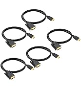 HDMI to DVI Cable 3ft 5-Pack, Bidirectional DVI to HDMI Cord Adapter 1080P Video High Speed Compa...