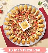 Stainless Steel Pizza Pan 13½ inch - Deedro Round Pizza Tray Pizza Baking Sheet, Healthy Pizza Ba...