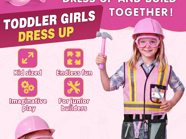 Toddler Girls Dress Up Costume with Cute Safety Icons