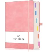 EUSOAR Pink Notebook College Ruled, 360 Pages Large B5 7.3