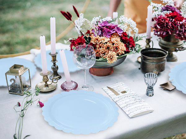 scalloped paper plates disposable dinner plates dessert wedding birthday scalloped plates for party