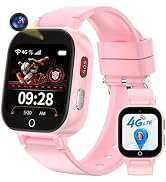 Smart Watch for Kids, 4G Kids Smartwatch with GPS Tracker Calling (Pink) | WIFI/Voice/Video Chat/...