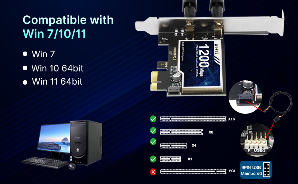 ac1200 pcie wifi card