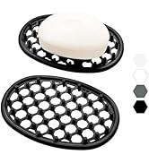 Aenfaiy 2 Pack Silicone Soap Dishes for Bar Soap, Shower Soap Holder with Efficient Drainage Hole...