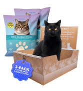 Kitty Poo Club Disposable Cat Litter Box 2-Pack with 2 Bags Ultra-Absorbent Silica Crystal Litter...