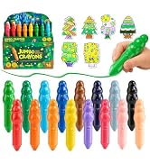 Jar Melo Jumbo Crayons for Toddlers 1-3, 16 Colors Non Toxic Beeswax Crayon | Unbreakable Fat Cra...