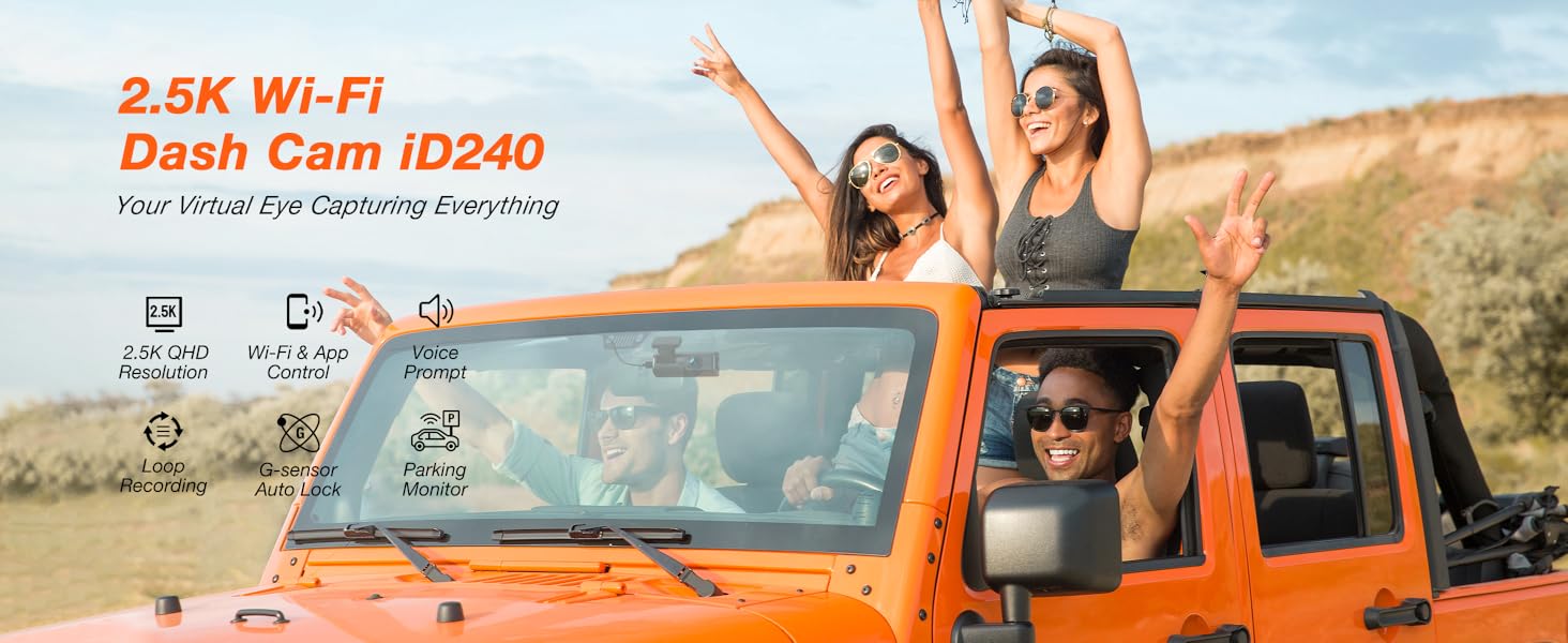 2.5K WiFi Dash Cam iD240