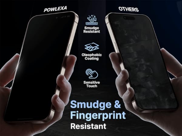 POWLEXA iPhone 17 screen protector oleophobic nano coating anti smudge scratch resistant tempered