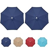HealSmart 9' Patio Umbrella Replacement Canopy Cover with 8 Ribs, Outdoor Table Market Yard Umbre...