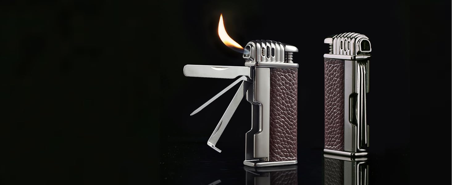 3-in-1 pipe lighter with pipe tools