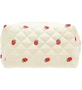 PAZIMIIK Vintage Quilted Makeup Bag Cosmetic Pouch for Brushes Pencils and Travel Make Up Accesso...