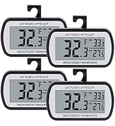 AEVETE Refrigerator Thermometer Digital Fridge Freezer Thermometer with Magnetic Back Large LCD, ...