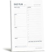 Daily Planner Notepad with Hourly Schedule - ADHD Planner, Time Block Planning Pad, Desktop To Do...