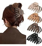 4 Pcs Octopus Claw Clips Matte Hair Clips Octopus Hair Claw Clips for Women 3.8" Large Hair Claw ...