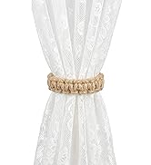 HOMEBROS Curtain Tiebacks, Boho Rustic Braided Curtain Holdbacks for Indoor Outdoor Curtains, Ben...