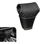 Pniwuno Car Gear Shift Knob Cover, Leather Transmission Shift Knob Protector, Anti-Slip Auto Inte...