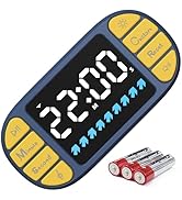DOOMAY Digital Kitchen Visual Timer: 3.6'' Large LED Display, Magnetic, 3 Brightness, 4 Alarms an...