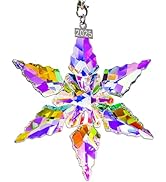 2025 Annual Edition Ornament, Crystal Snowflake Ornaments for Christmas Tree, Colorful Star Ornam...