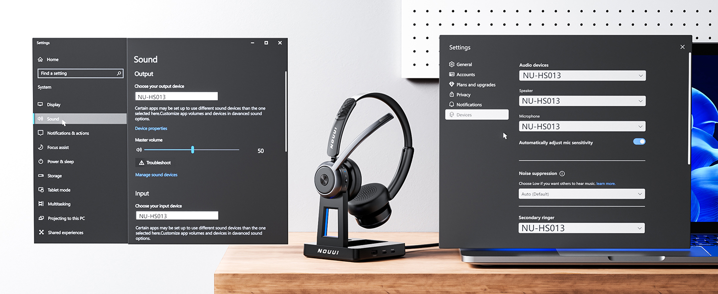 wireless headset with mic for work