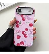 QLTYPRI Case for iPhone Air, Aesthetic Cute Pink Cherry Bow Phone Case for Girls Women, Protectiv...