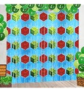 Video Game Party Backdrops Birthday Decorations, 2 Pcs 3.28 x 6.56 Ft Video Game Foil Fringe Curt...