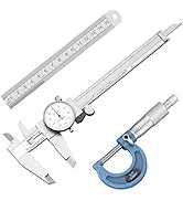 HDLNKAK Dial Caliper 0.001” / Micrometer 0.001” and Stainless Steel Ruler, Precision Caliper with...