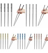5 Pairs Dragon Chopsticks Set Premium Stainless Steel 316 Chop Sticks Kitchen Dinning Utensils Du...