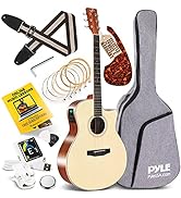 Pyle Premium Electric Acoustic Guitar w/Spruce Top and Mahogany Sides - Full Size Standard Dreadn...