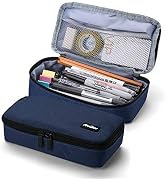 ProCase Pencil Case, Large Capacity Students Stationery Pouch Pen Bag Holder, Portable Desk Organ...