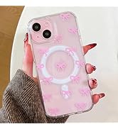 QLTYPRI Magnetic for iPhone 16 Case Compatible with MagSafe, Cute Clear Ribbon Bow Aesthetic Phon...