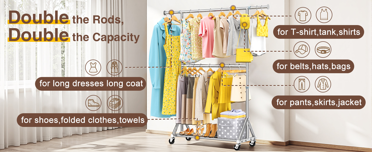 garment rack double rod