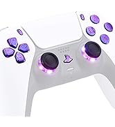 eXtremeRate Multi-Colors Luminated Dpad Thumbstick Share Home Face Buttons for PS5 Controller BDM...