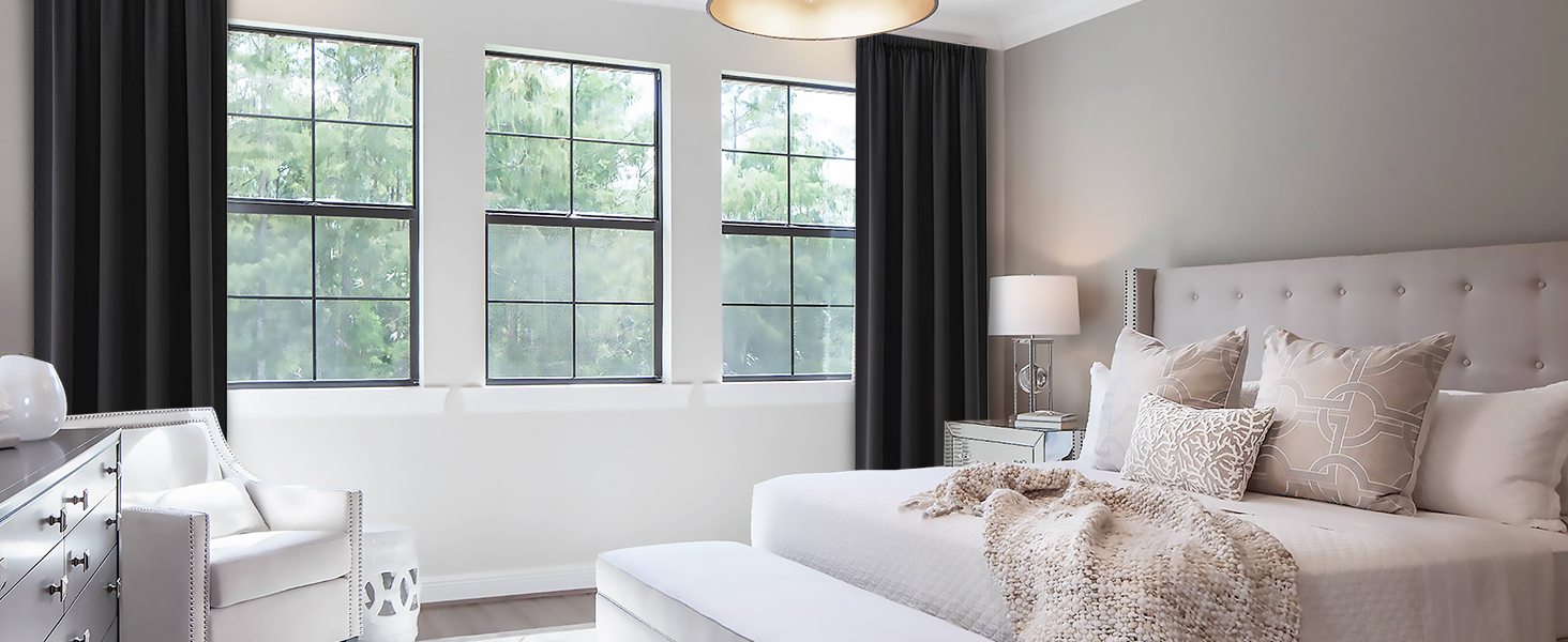 black blackout curtains for bedroom